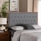 Baxton Studio Harumi Classic and Traditional Grey Fabric and Walnut Brown Finished Wood King size Headboard 237-12639-ZORO - alternate 6